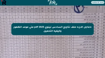 «عاجل الآن» ملف نتائج السادس نينوى 2025 pdf متى موعد الظهور وكيفية التحميل